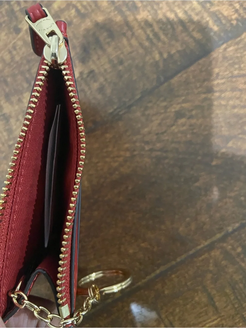 Coach Mini Skinny ID Case in Signature Canvas Crimson Red